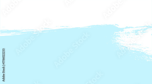 A serene scene displays a gradient of light blue hues blending smoothly from bottom to top, divided by a soft, diffused horizon line against a clean white background