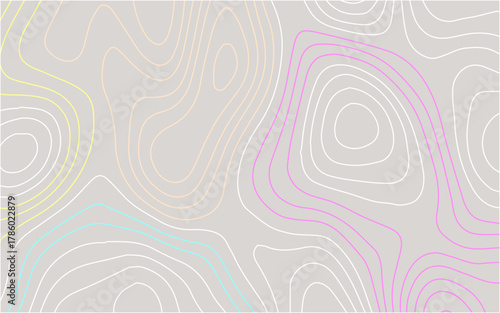 Background of the color topographic map. Topographic map lines, contour background.	Topography background. Vector banner. Topography background. Vector geographic contour map. 