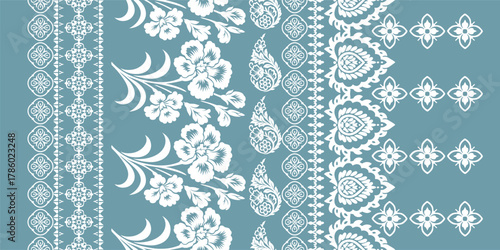 Ethnic Motifs Ikat floral paisley embroidery floral. ikat Saree Sarong oriental pattern traditional.Ikat embroidery style abstract embroidery design for texture,fabric,clothing,wrapping,decoration	