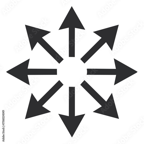 Arrows Pointing Outward - Radial Expansion and Directional Symbolism.