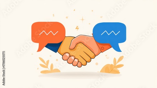 Stylized handshake symbolizing communication and agreement