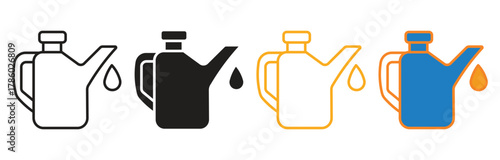 Oil can icon set ,flat and linear vector illustration on white background. vector illustration.