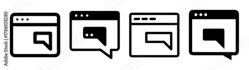 Mobile app chat bubble illustration for social media communication and messaging platform design