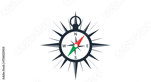 Compass navigation tool showing direction and orientation.