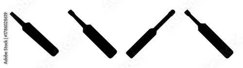 Download cricket bat vector silhouette illustration for sports equipment and recreation design needs now