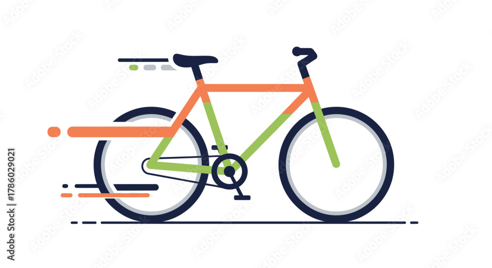 Fototapeta premium Modern Bicycle Infographic with Speed Lines.