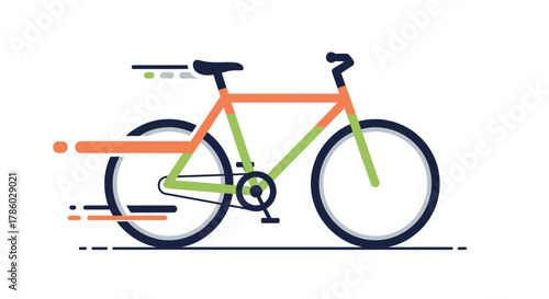 Modern Bicycle Infographic with Speed Lines.