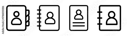 Contact address book vector icon illustration for business directory and personal organizer design