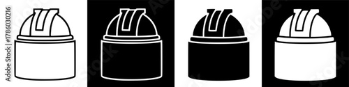 Four observatory telescope icons in a black and white color scheme, presented as a graphic design element.