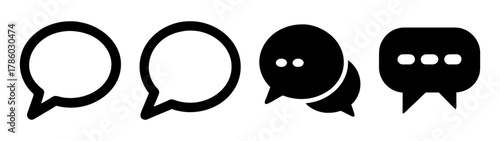 Vector illustration of speech bubble icon set for social media communication and dialogue concept