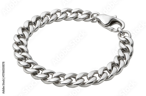 Wallpaper Mural Silver curb chain bracelet featuring a lobster clasp closure. Torontodigital.ca