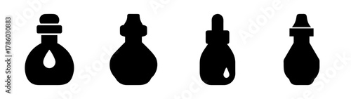 Find black silhouette of medical ampoules vector illustration for pharmaceutical industry use