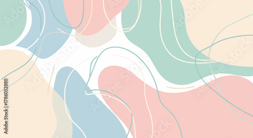 Minimalist modern camouflage style abstract background with smooth flowing shapes and soft muted colors.