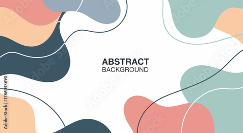 Abstract Colorful Shapes Pattern With Soft Pastels And Bold Curves Artwork