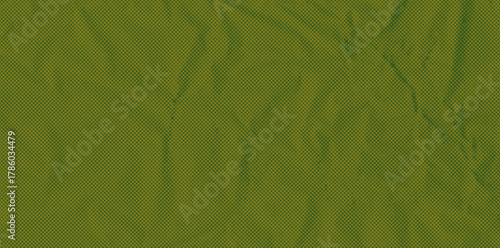 Old retro halftone paper background with folded crumple texture. Green Comic magazine collage in 8 bit glitch vector style perfect for punk poster or vintage layout.
