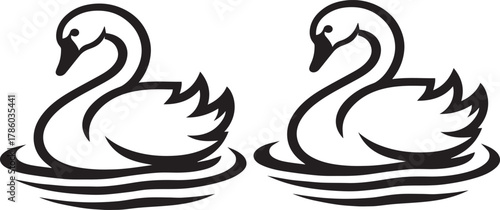 Elegant Swan in Black & White – Minimalist Monochrome Bird Photography