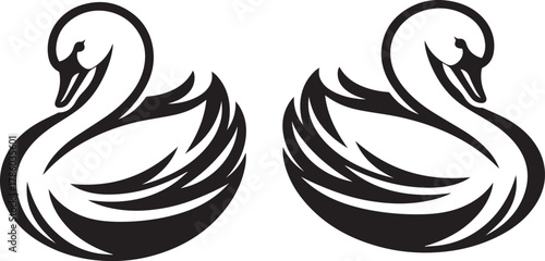 Elegant Swan in Black & White – Minimalist Monochrome Bird Photography