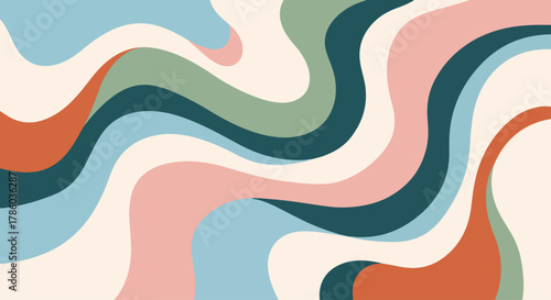 Abstract wavy backgrounds. Hand drawn various shapes and doodle objects. Contemporary organic modern trendy vector illustrations. Sweet concept.