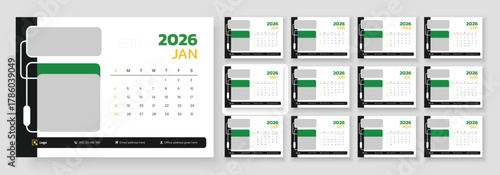  Monthly Calendar 2026. Modern  and Stylish Design 