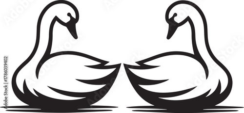 Elegant Swan in Black & White – Minimalist Monochrome Bird Photography