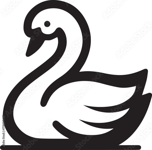 Elegant Swan in Black & White – Minimalist Monochrome Bird Photography