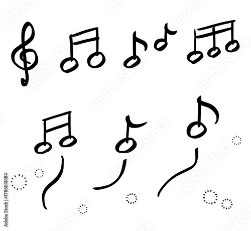 音符　ト音記号　メロディ　音符記号　シンプルなアイコンセット