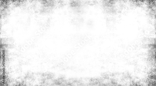 Illustration of distressed grunge border surrounding a bright white area isolated on transparent background