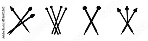 Black silhouette of cattails bulrush reedmace typha isolated vector illustration design element for art projects