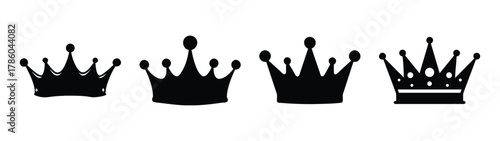 Royalty crown vector design elements silhouette king queen tiara prince princess regal majestic crowns