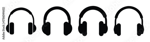 Headphones vector illustration: wireless, gaming, noise cancelling, studio, and dj headphones