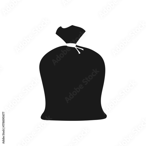 Sandbag Silhouette Vector Icon. A minimalist black silhouette illustration of a sandbag.