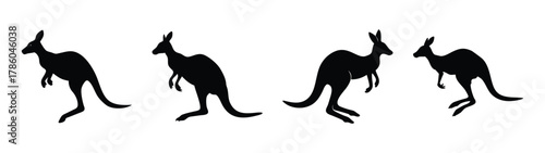 Kangaroo silhouette vector illustration australian wildlife animal marsupial icon graphic design art image