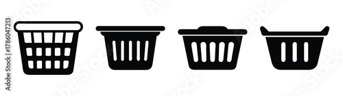 Vector illustration of various trash cans waste containers recycling bins for garbage disposal