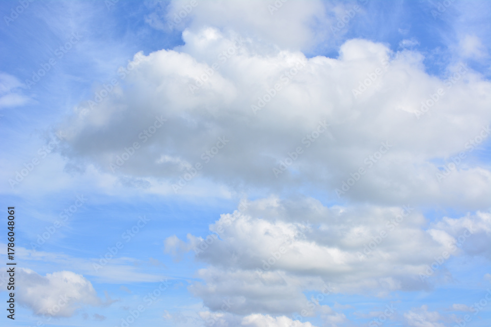 Fototapeta premium a background with Blue Sky with Fluffy White Clouds
