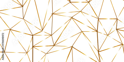 Abstract of simple gold line triangle pattern geometric background .white background creative and geometric shape with white luxury pattern .gold and white geometric background with low poly triangle
