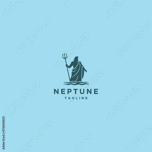 God of the Sea Neptune Vector Illustration