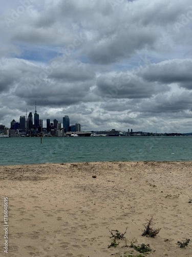 Cityscape behind the beach
