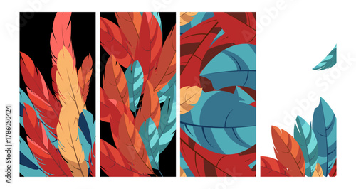 Bright feather wallpaper for phone desktop. EPS 10.