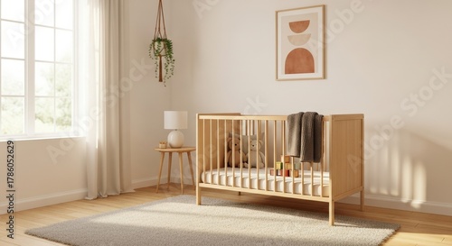 Cozy and Minimalist Nursery with Crib and Natural Light for Modern Baby Room Inspiration