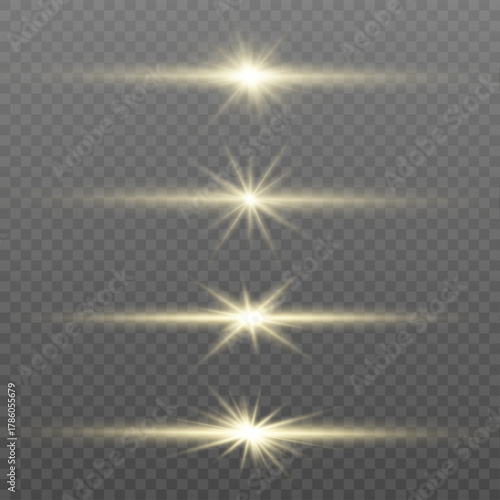 Dynamic gold laser streaks flash across a dark backdrop, leaving glowing trails. Motion and sparkles create an energetic shimmer effect. Perfect for speed or futuristic themes. 