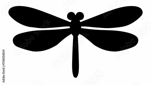 Elegant dragonfly silhouette for nature-inspired designs, ideal for branding, logos, and creative projects seeking simplicity and natural beauty