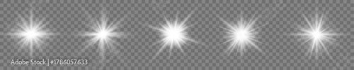 Silver glowing shine with elegant sparkles and soft reflection. Transparent light star for luxury, wedding, or festive themes. Vector graphic. PNG