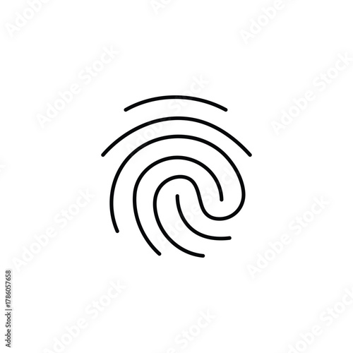 Digital fingerprint icon, Ideal for security, identity and biometric application. Vector illustration.