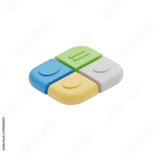 Colorful 3D Icon of a KPI Dashboard A Symbolic Representation of Data Visualization and Analytics in a Clean, Modern Design