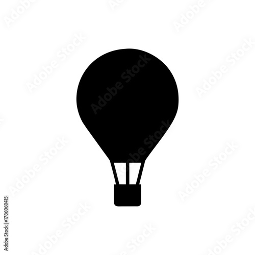 Minimal hot air balloon silhouette vector illustration with white background for freedom exploration and outdoor travel concept design 