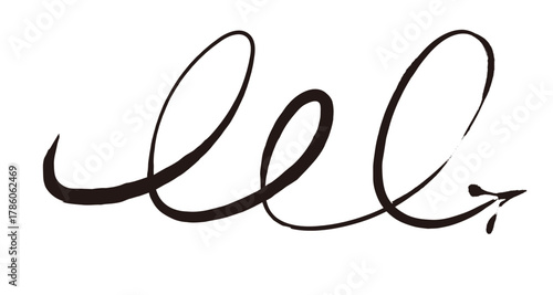 手描きの矢印。グランジ、落書き、筆の矢印。ベクターアイコン。くるくるしたカーソル。