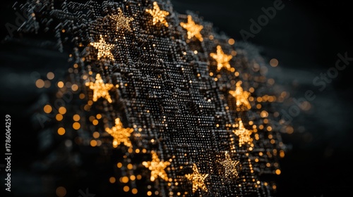 Digital representation of the European Union's flag, composed of glowing stars and intricate circuitry.