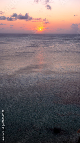Sunset over the Atlantic ocean at Brazil´s coast