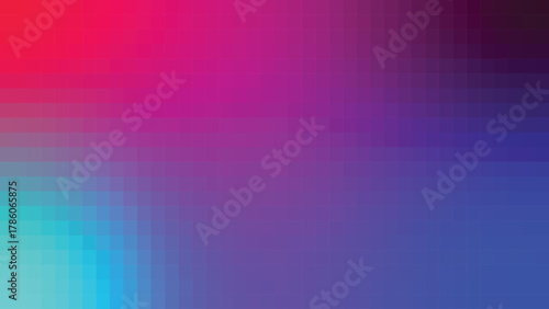 Pixelated gradient background with pink blue and purple hues
