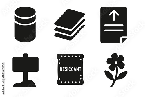 Time Capsule Elements. Line style icons of Time Capsule Curation: closed metal pod, item layering icon, opening instructions sheet